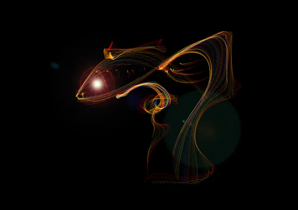 "Poisson la nuit" : : image conçue sur ordinateur.