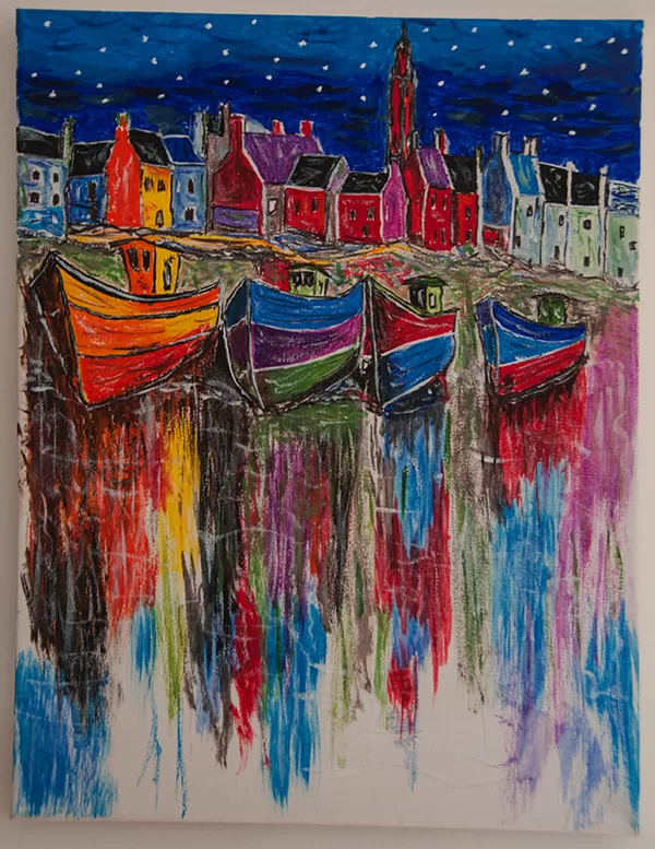 le port de Roscoff de nuit