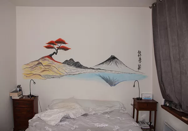 un peu de ZEN dans la chambre (peinture murale à la craie)