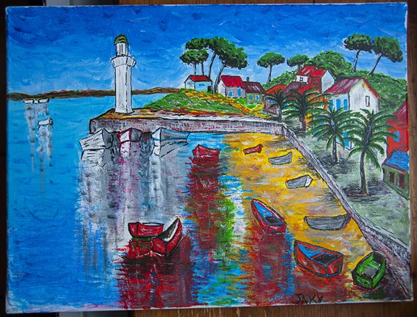 port en Bretagne (acrylic sur toile)