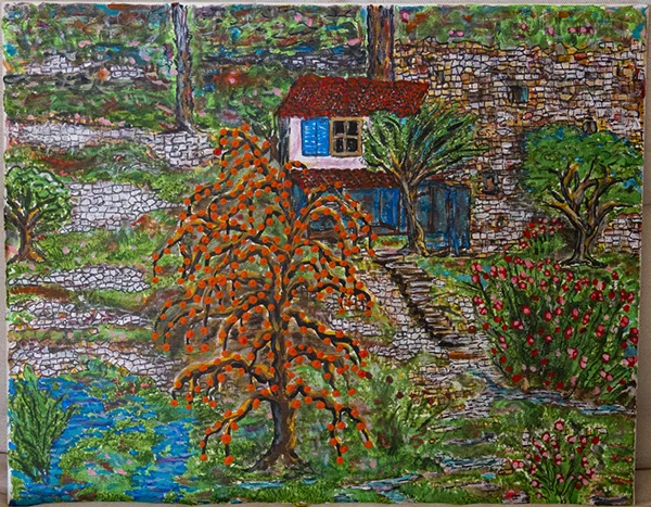 le plaqueminier d'en face (acrylic sur toile)